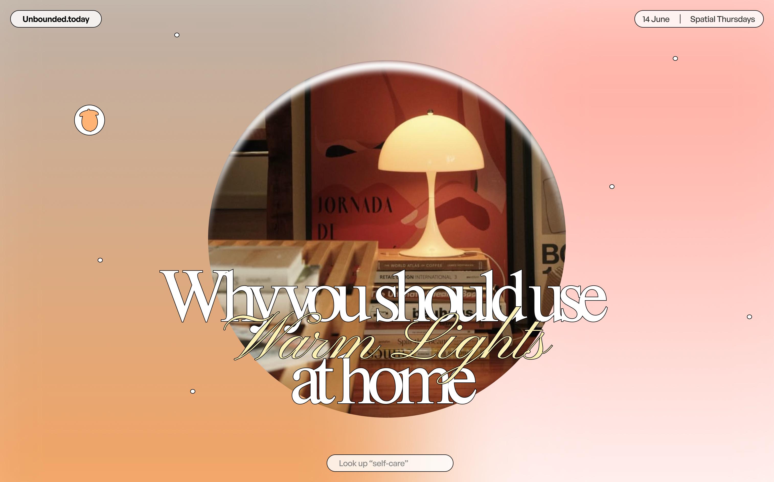 Cover space- why you should use warm lights at home